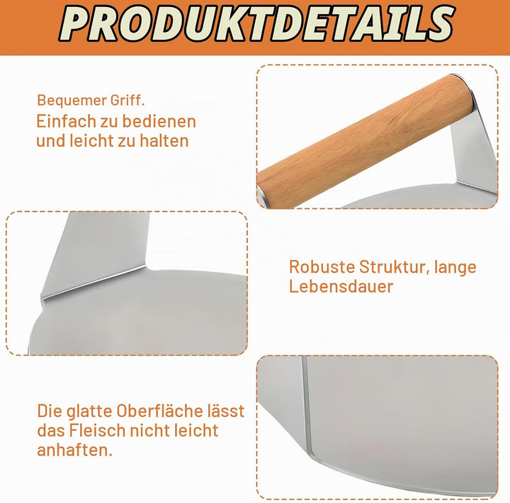 Smash Burger Set, 3-Teilig Burgerpresse Set inkl.5,5 Zoll Round Smash Burger Press &amp; Burgerglocke &amp;