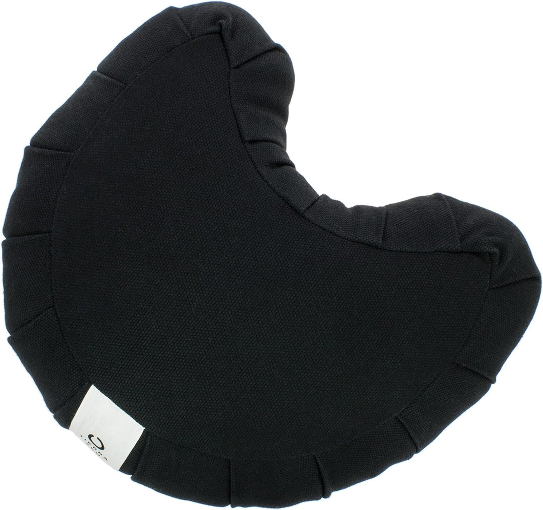 Tierra Zen ME030F Kapok Meditation-Meditationskissen, Halbmond, Baumwolle, schwarz, 33 x 27 cm, Schw