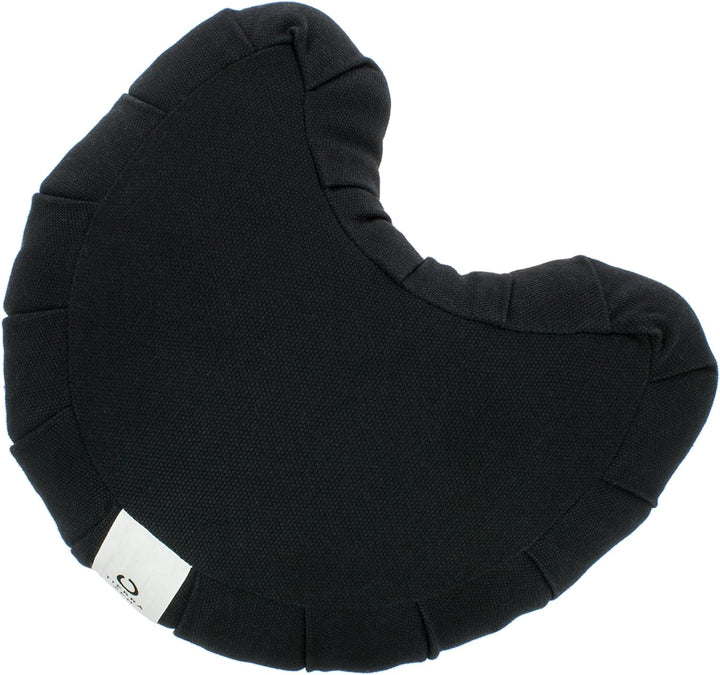 Tierra Zen ME030F Kapok Meditation-Meditationskissen, Halbmond, Baumwolle, schwarz, 33 x 27 cm, Schw