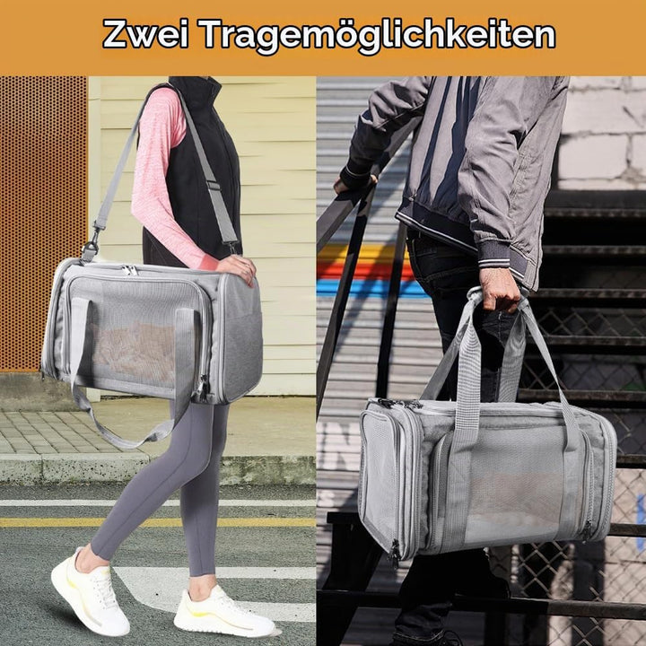 Hundebox faltbar, Hundetransportbox, Transporttasche für Katze Hund für Reise Auto Flugzeug, Leicht