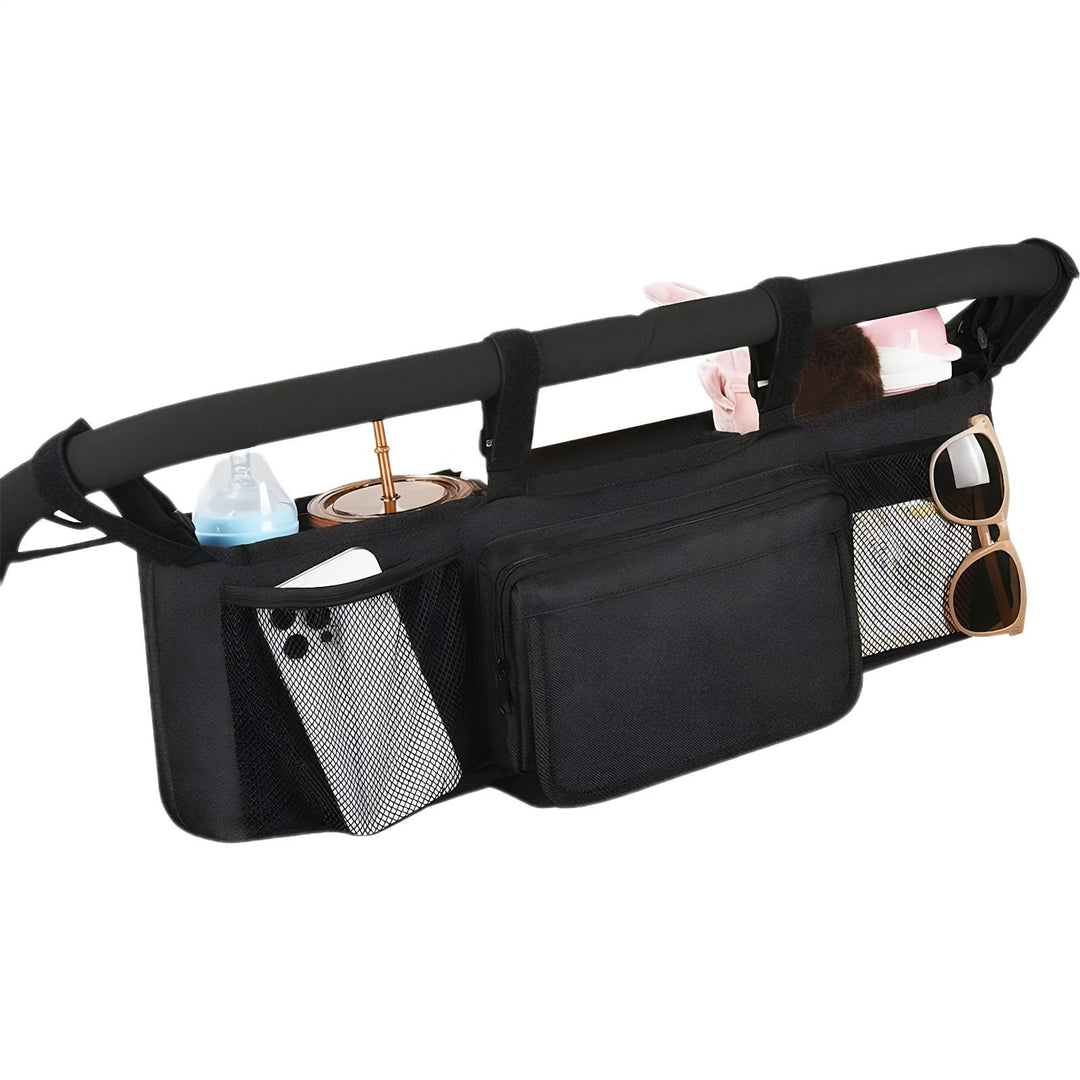 Doppel-Kinderwagen-Organizer, geräumige, wasserdichte Organisation mit 3 Fächern, kompakter Kinderwa