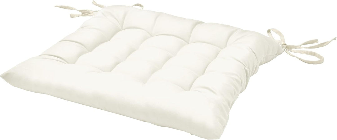 Beautissu 4er Set Stuhlkissen mit Bändern Indoor &amp; Outdoor Auflagen Stühle | 40x40 in Ecru mit 5cm P