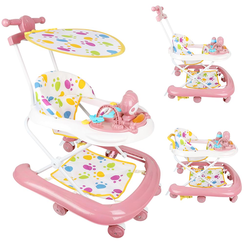 5-in-1 Lauflernhilfe für Babys, mit verstellbaren Höhen, Gehfrei Babywalker ab 6 Monate, bis zu 25 k