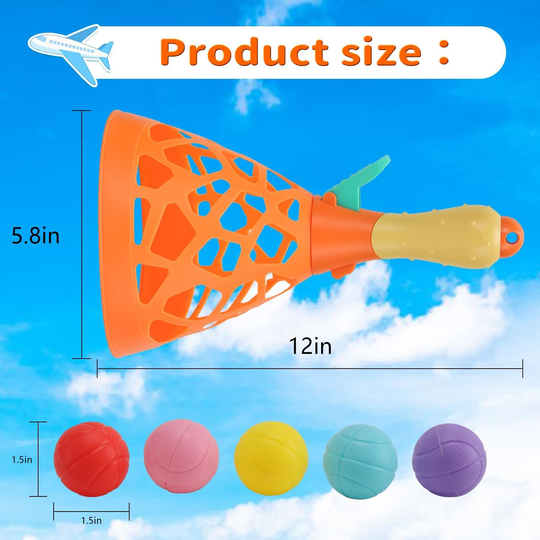 Outdoor Indoor Spielaktivitäten für Kinder mit 2 Catch Launcher-Körben und 10 Bällen, Rasen Campingp