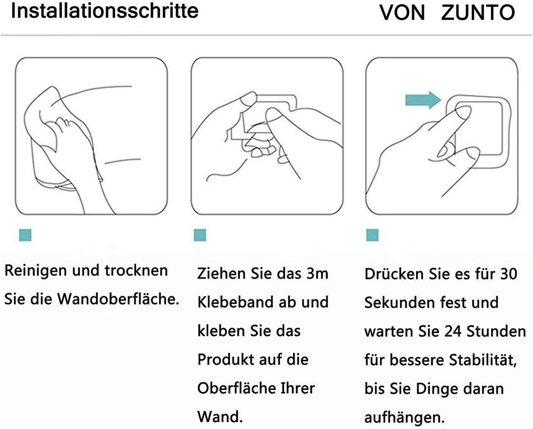 ZUNTO Handtuchhalter Ohne Bohren, Gästehandtuchhalter Selbstklebend, Handtuchstange Edelstahl Badezi