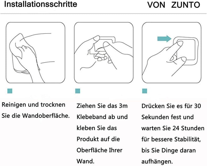 ZUNTO Handtuchhalter Ohne Bohren, Gästehandtuchhalter Selbstklebend, Handtuchstange Edelstahl Badezi