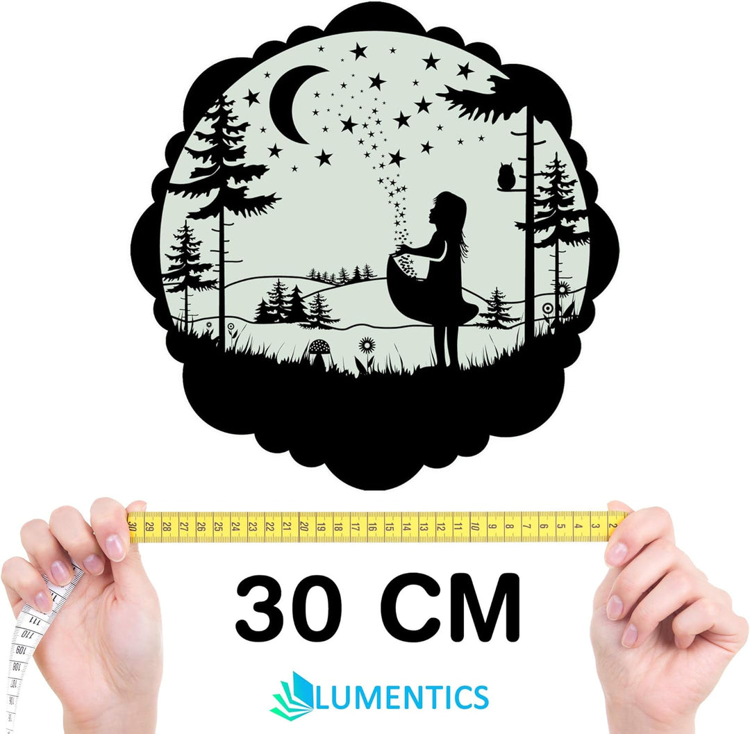 lumentics Märchenaufkleber Sterntaler - Im Dunkeln leuchtender Motiv-Aufkleber. Sticker mit angepass