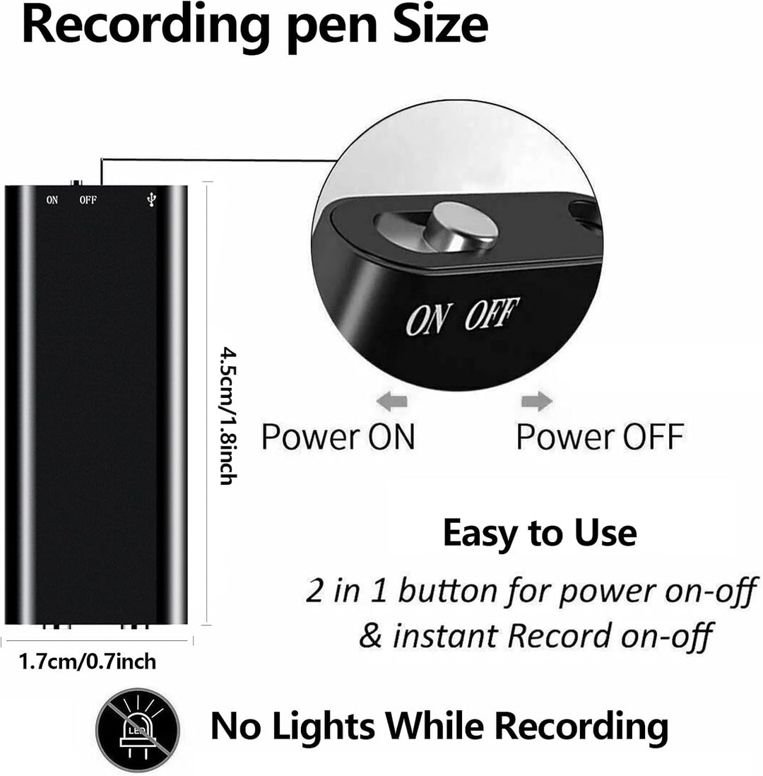 Diktiergerät Mini, 16GB Audiorekorder mit Rauschunterdrückung, Aufnahmegerät mit Löschfunktion, Mini