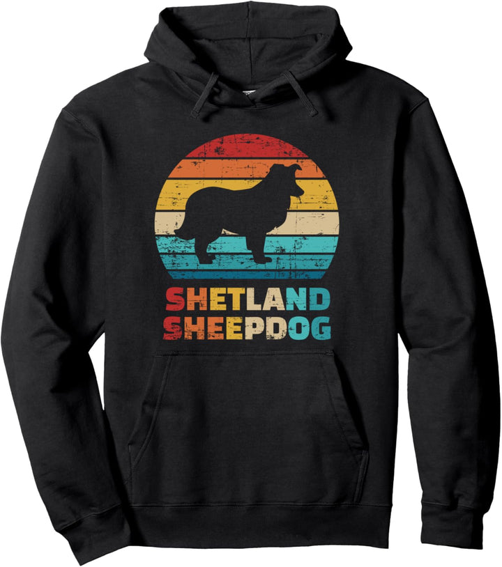 Shetland Sheepdog vintage retro Pullover Hoodie
