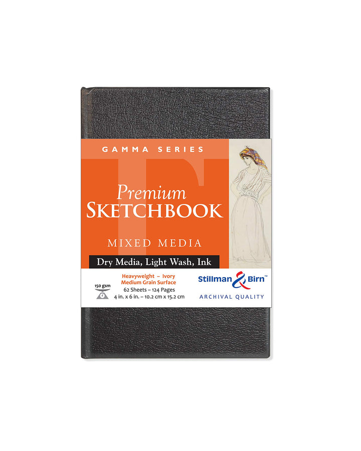 Stillman & Birn Gamma Series Hardbound Skizzenbuch, 10,2 x 15,2 cm, 150 g/m² (schwer), elfenbeinfarb