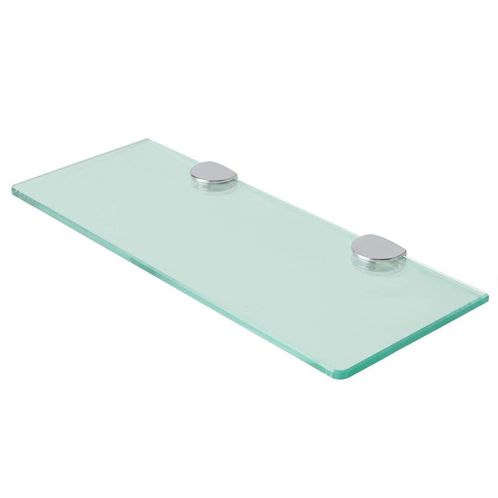 Glasregal 1 Set – 38 x 13 cm Klare Glasplatte (transparent) + 2,6 cm Klemmenhalter aus Zinklegierung