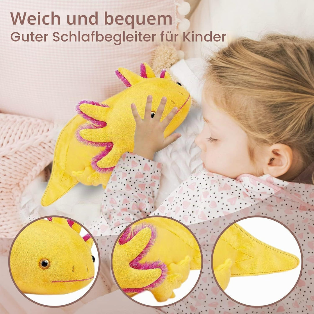 lilizzhoumax Axolotl Plüschtier Kuscheltier Kawaii Realistische Plüsch Salamander Stofftier Spielzeu
