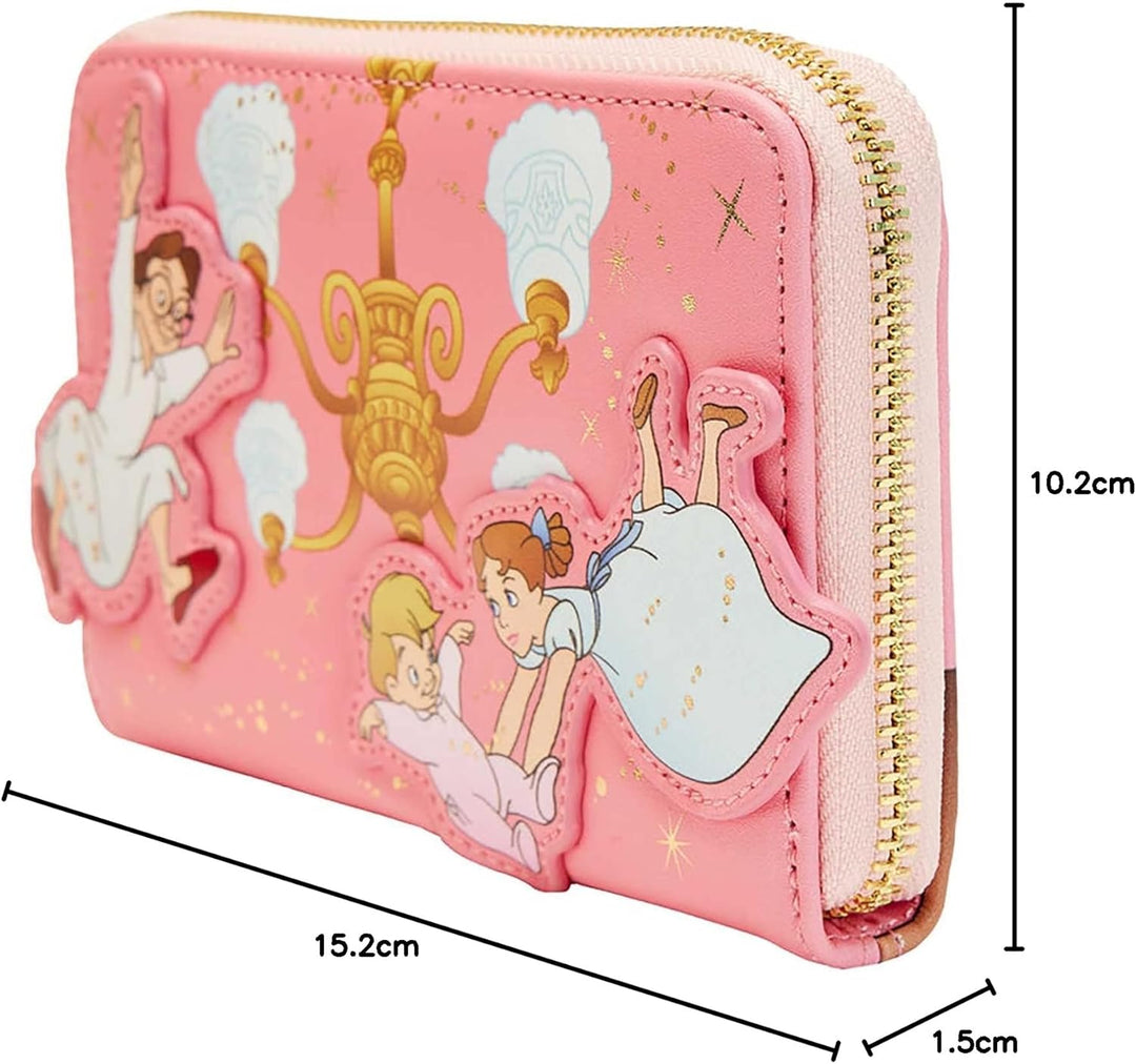 Loungefly Disney Purse Peter Pan You Can Fly 70th Anniversary Rosa Zip Around One Size Standard, Sta