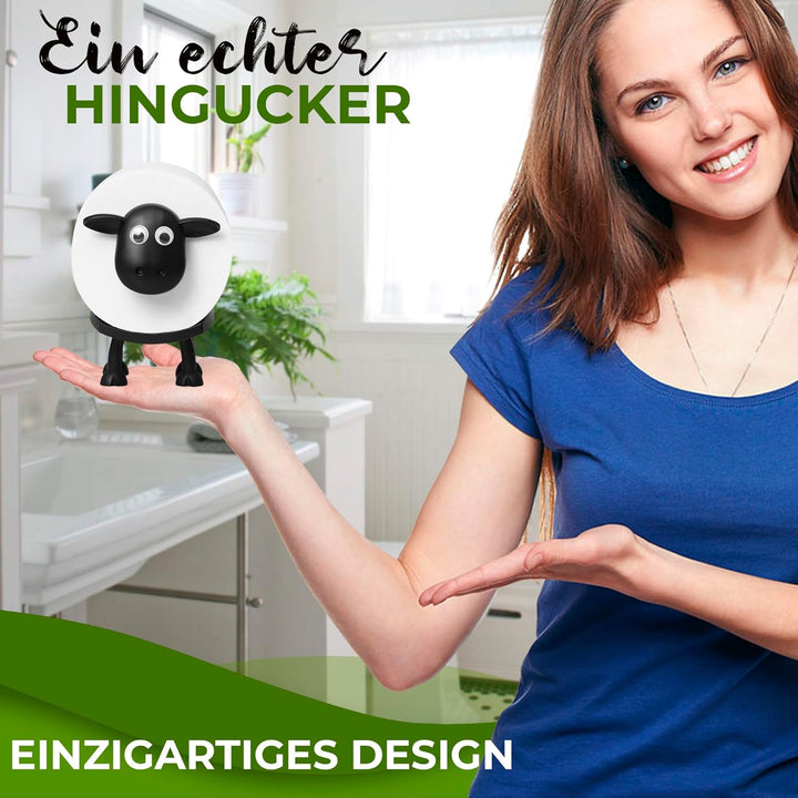 VELENTI Toilettenpapierhalter mit Schaf, lustiger Toilettenpapierhalter, freistehend, Badezimmer-Set