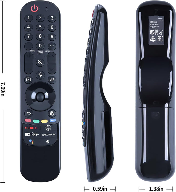 Magic Sprachsteuerung Ersatz Fernbedienung Kompatibel mit LG Fernseher OLED EVO/OELD/QNED/QLED/NanoC