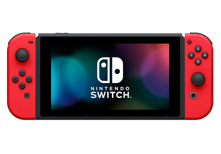 Nintendo Switch-Konsole (rot) + Spiel Super Mario Odyssey als Downloadcode + Der Super Mario Bros. F