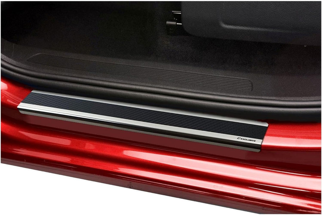 M MOTOS Carbon Edelstahl-Einstiegsleisten für BMW X5 E70 2006-2013 5 -türig. Erhöhter Fahrkomfort mi