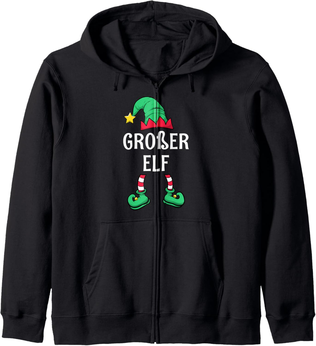 Grosser Elf Partnerlook Familien Männer Jungen Weihnachten Kapuzenjacke