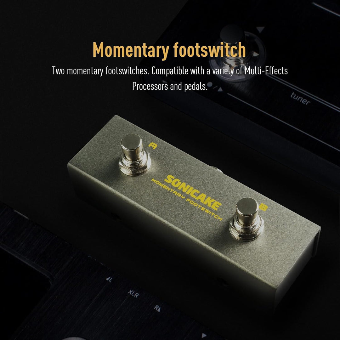 SONICAKE Dual Footswitch Pedal 2-Way Pedal 6.35mm Momentary Footswitch Controller mit TRS Kabel