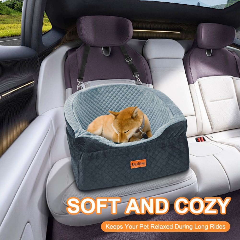 Vivifying Hundeautositz für kleine und mittelgrosse Hunde, abnehmbare und waschbare Sitzerhöhung für