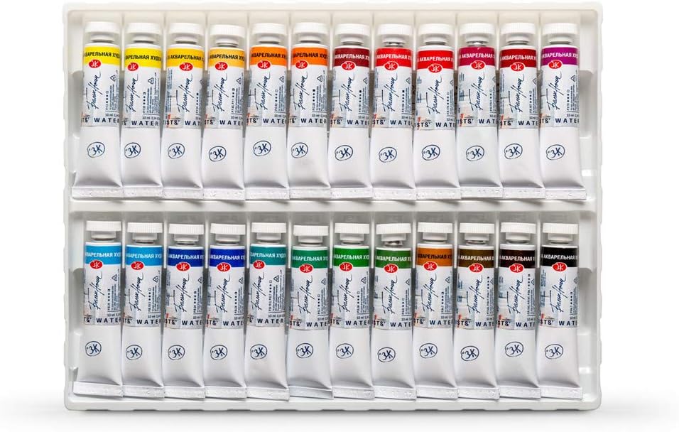 Honsell 11228 - White Nights Künstler Aquarellfarben im Set mit 24 Farben à 10 ml in Tuben, 24 Farbe