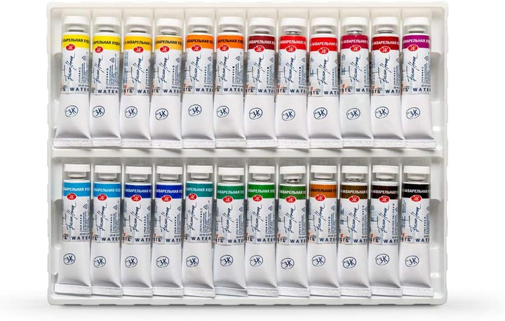 Honsell 11228 - White Nights Künstler Aquarellfarben im Set mit 24 Farben à 10 ml in Tuben, 24 Farbe