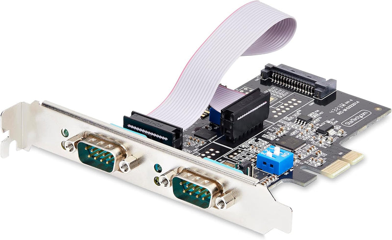 StarTech.com 2-Port Serielle PCIe Karte, Quad-Port PCI Express zu RS232/RS422/RS485 DB9 Serielle Kar