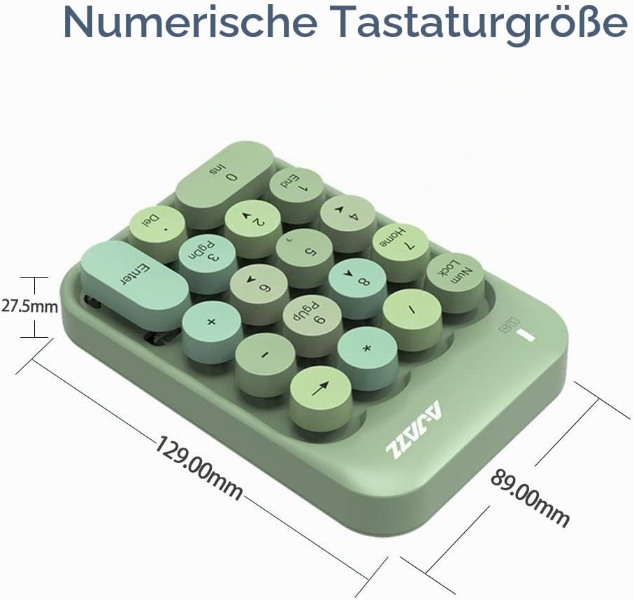 FELiCON Nummernblock, 18 Tasten, kompakt, tragbar, leise, für Windows, iMac, MacBook, Laptop, Deskto