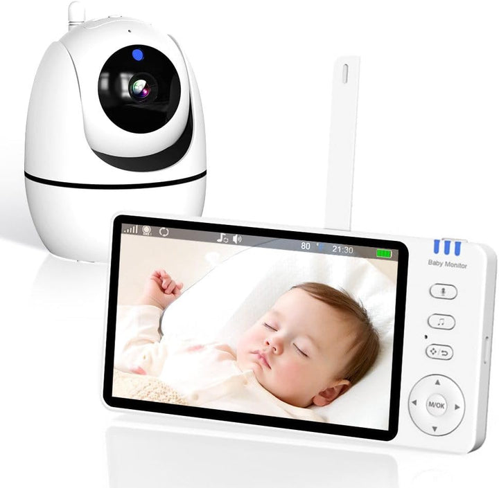 Ade Babyphone mit Kamera 5 Zoll 720P HD IPS-Display Babyphone Kamera 2-Wege-Audio VOX-Modus 300M Rei