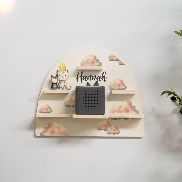 Geschenkfreude Personalisiertes Toniebox Regal für Kinderzimmer - Kinder Wandregal für Tonie Hörfigu