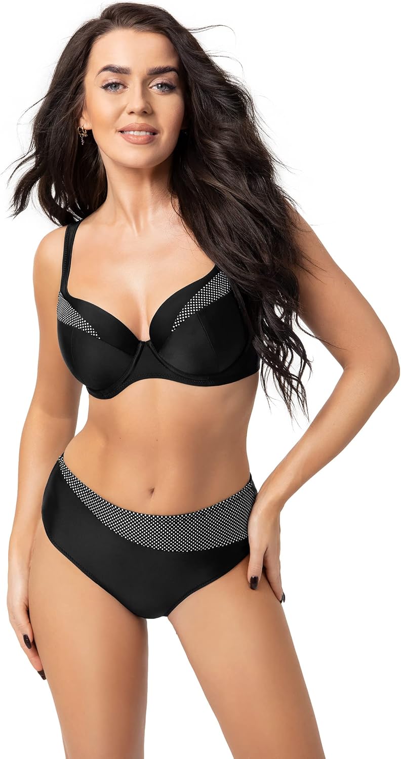 Selente My Secret Damen moderner Bikini mit Bügel-Top in grossen Grössen (Made in EU) 95G Schwarz mi