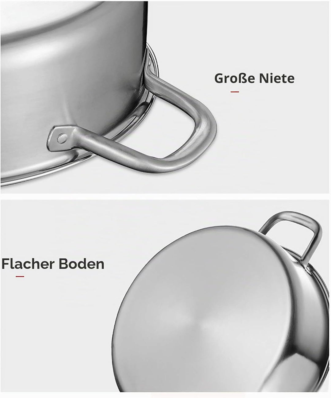 Kochtopf aus Edelstahl,Edelstahl Dual Side Hot Cookware Soup Induction Suppentopf Shabu Pot für Gas