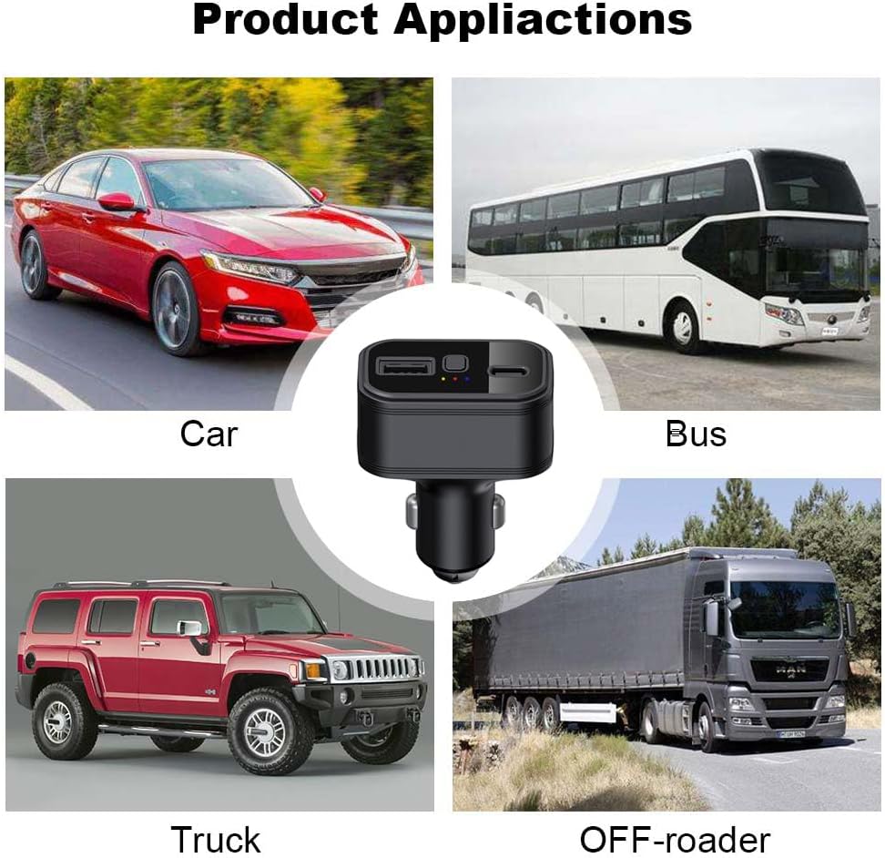 4G LTE Auto GPS Tracker ohne ABO, Dual USB Auto Zigarettenanzünder, Auto GPS Ortung, Auto Handy Lade