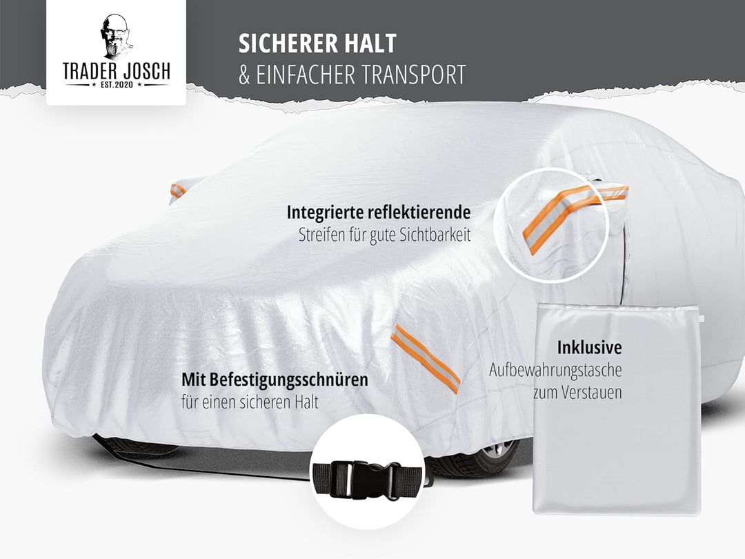 Trader Josch Autoabdeckung (530 x 200 x 150 cm) - Universal Auto Abdeckplane Winddicht, wasserdicht