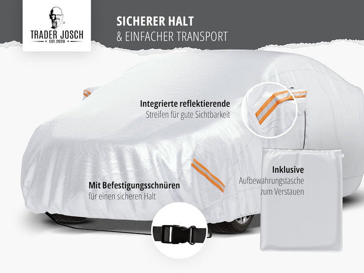 Trader Josch Autoabdeckung (530 x 200 x 150 cm) - Universal Auto Abdeckplane Winddicht, wasserdicht