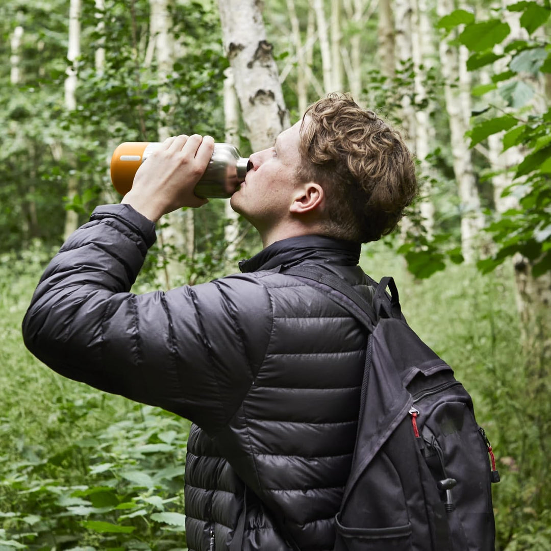 BLACK + BLUM Explorer Isolierflasche | Orange | 850 ml | Trinkflasche Thermo hält 24h kalt & 12h hei
