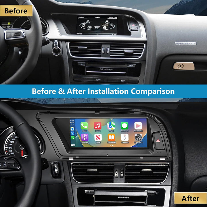 Ninetom Autoradio 8,9 Zoll Touchscreen mit kabellosem Carplay und Android Auto für 2009–2016 Audi A4