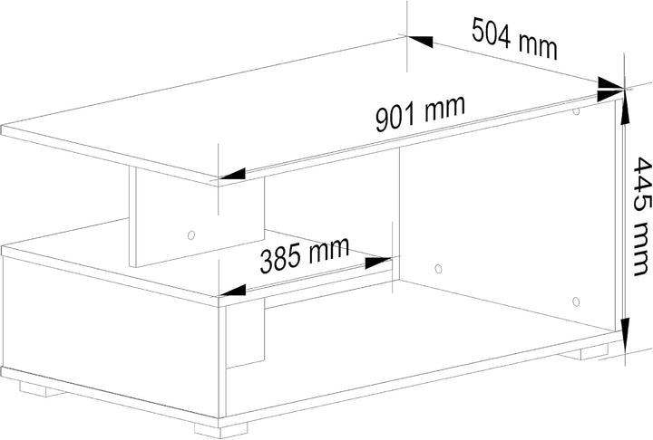 AKORD Couchtisch Holz | Pin 90x45x51cm| Schrank für Wohnzimmer | Schlafzimmer Schrank | Minimalistis