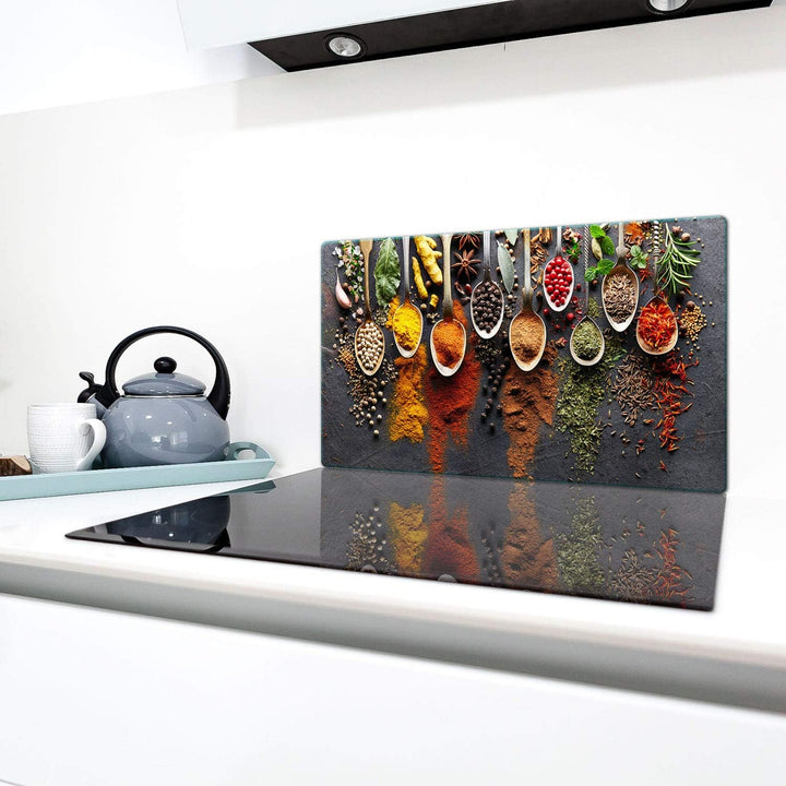 TMK | Herdabdeckplatte 90x52 cm Glas Ceranfeldabdeckung Induktion Herdschutz Spritzschutz Glasplatte