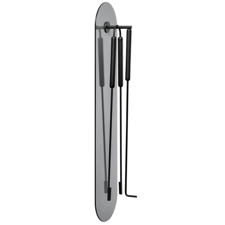 Blomus 66160 ASHI Black Kamingarnitur 3-TLG. wandmontiert (1 Stück) x Schwarz, x Schwarz