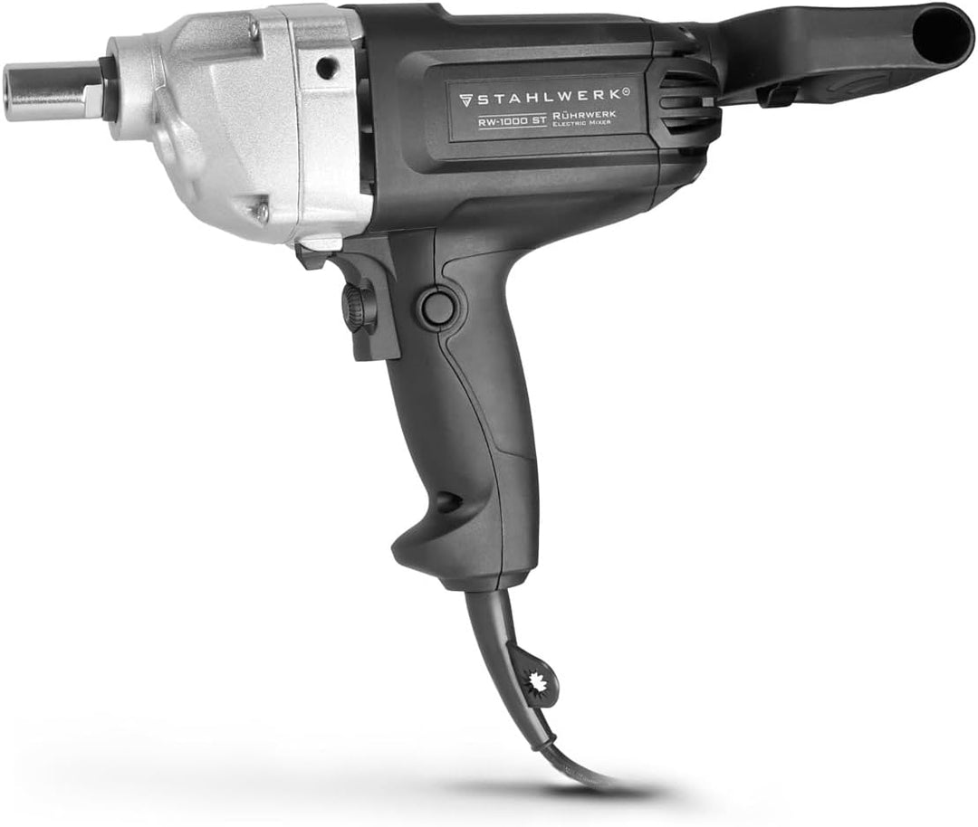 STAHLWERK Rührwerk RW-1000 ST – 1.000 W, 550 U/min, elektrischer Mörtelrührer mit Rechts- Linkslauf,