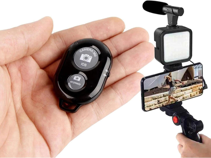 PARENCE.- Komplettes Vlogging-Set für Smartphone – verstellbares Stativ, Richtmikrofon, LED-Beleucht