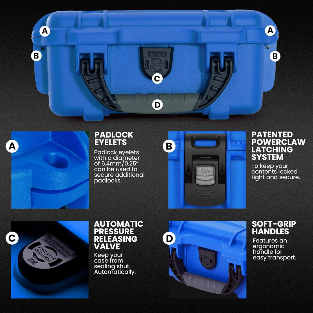 Nanuk 904 Wasserdichter Hartschalenkoffer leer - Blau Etui leer Blau, Etui leer Blau
