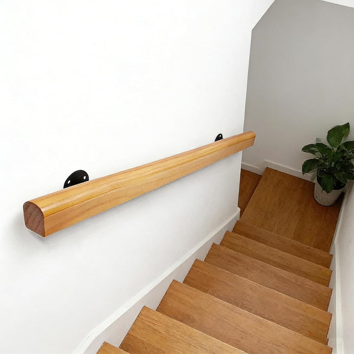 Handläufe für Treppen 30-600cm Holzhandlauf mit Halterungen, Rutschfeste Treppengeländer Stützstange
