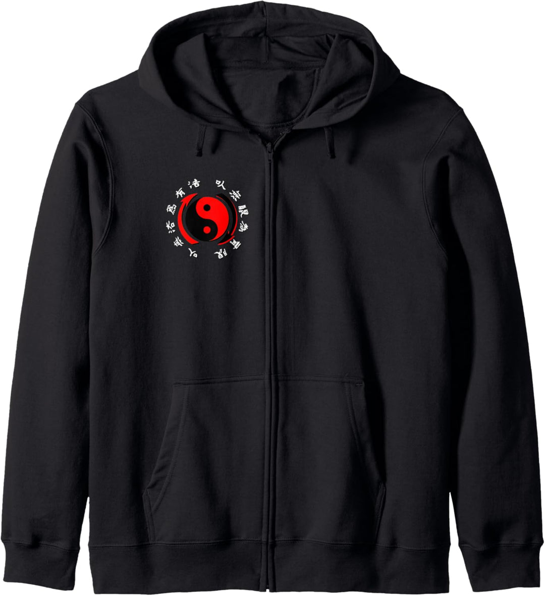 JKD Jeet Kune do Rotes und schwarzes Yin Yang Symbol Kapuzenjacke