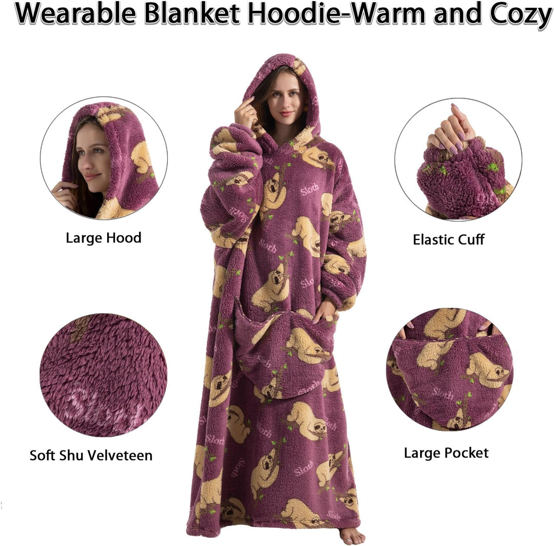Verlängert Übergrosse Hoodie Decke,Decken Hoodie Damen mit Tasche und Kapuze,Superweiche und Warme K