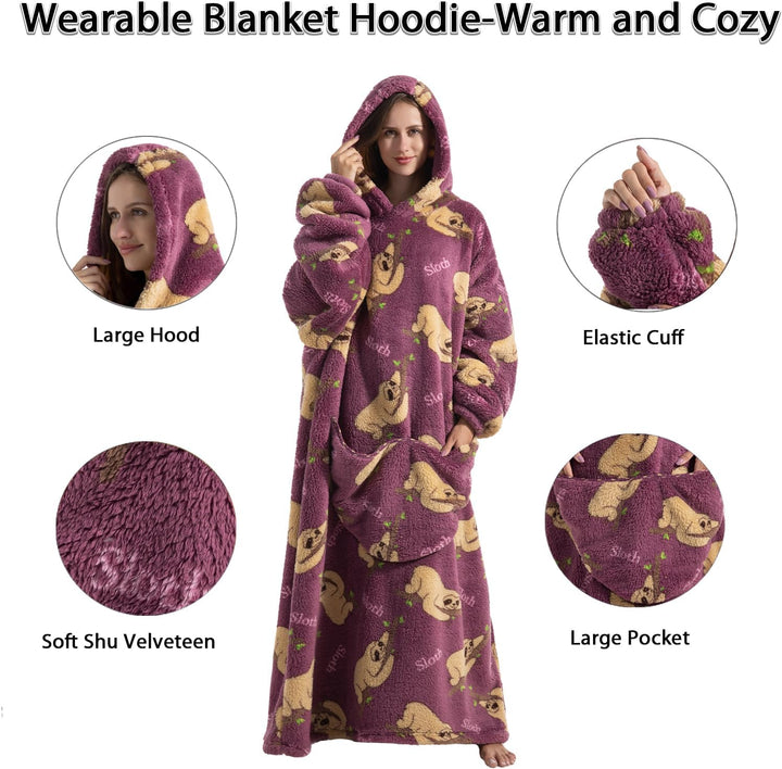 Verlängert Übergrosse Hoodie Decke,Decken Hoodie Damen mit Tasche und Kapuze,Superweiche und Warme K