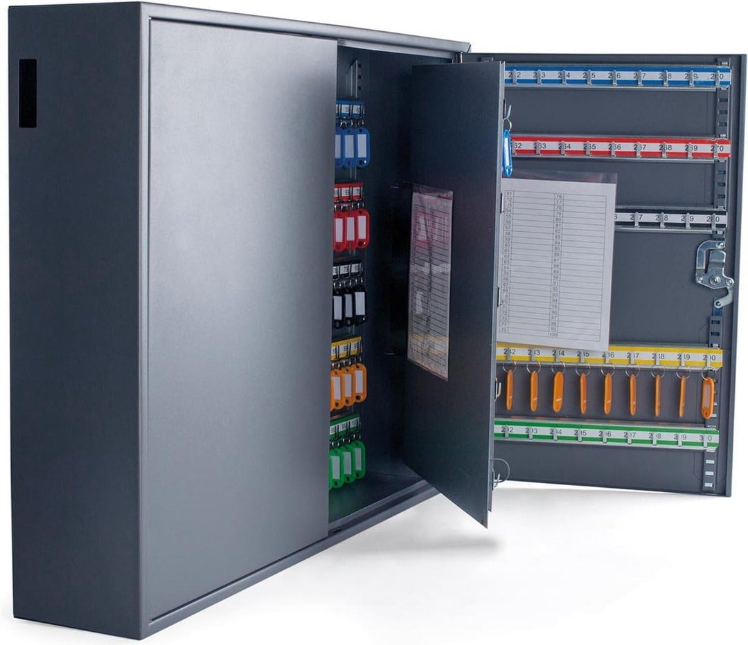 Pavo 8032129 Schlüssel-Kasten/Schrank, 300 Haken mit seitlichem Schlüsseleinwurf, dunkelgrau 300 Hak