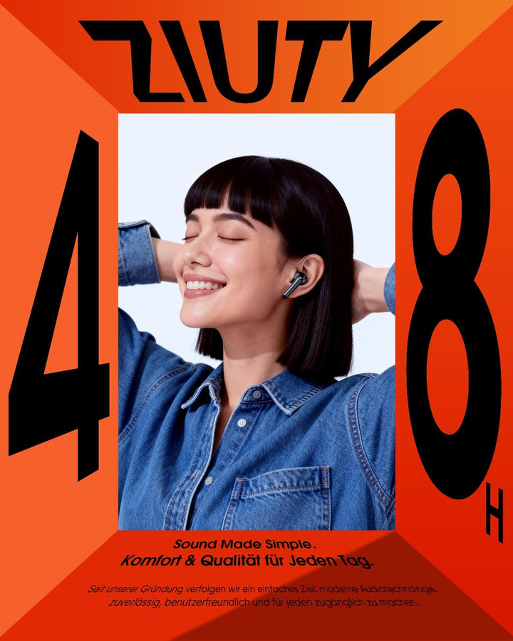 ZIUTY Bluetooth 5.3 Kopfhörer Kabellos, In Ear Bluetooth Kopfhörer mit 4 ENC Mikrofonen, 48 Std Spie