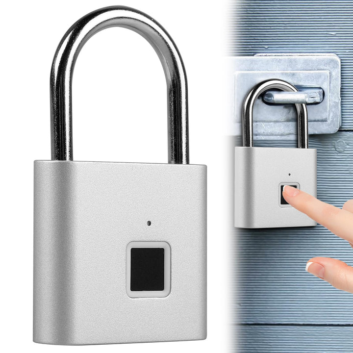 Smart Schloss Wasserdicht - Fingerabdruck Vorhängeschloss mit USB-Aufladung für Fitnessstudio und Ge